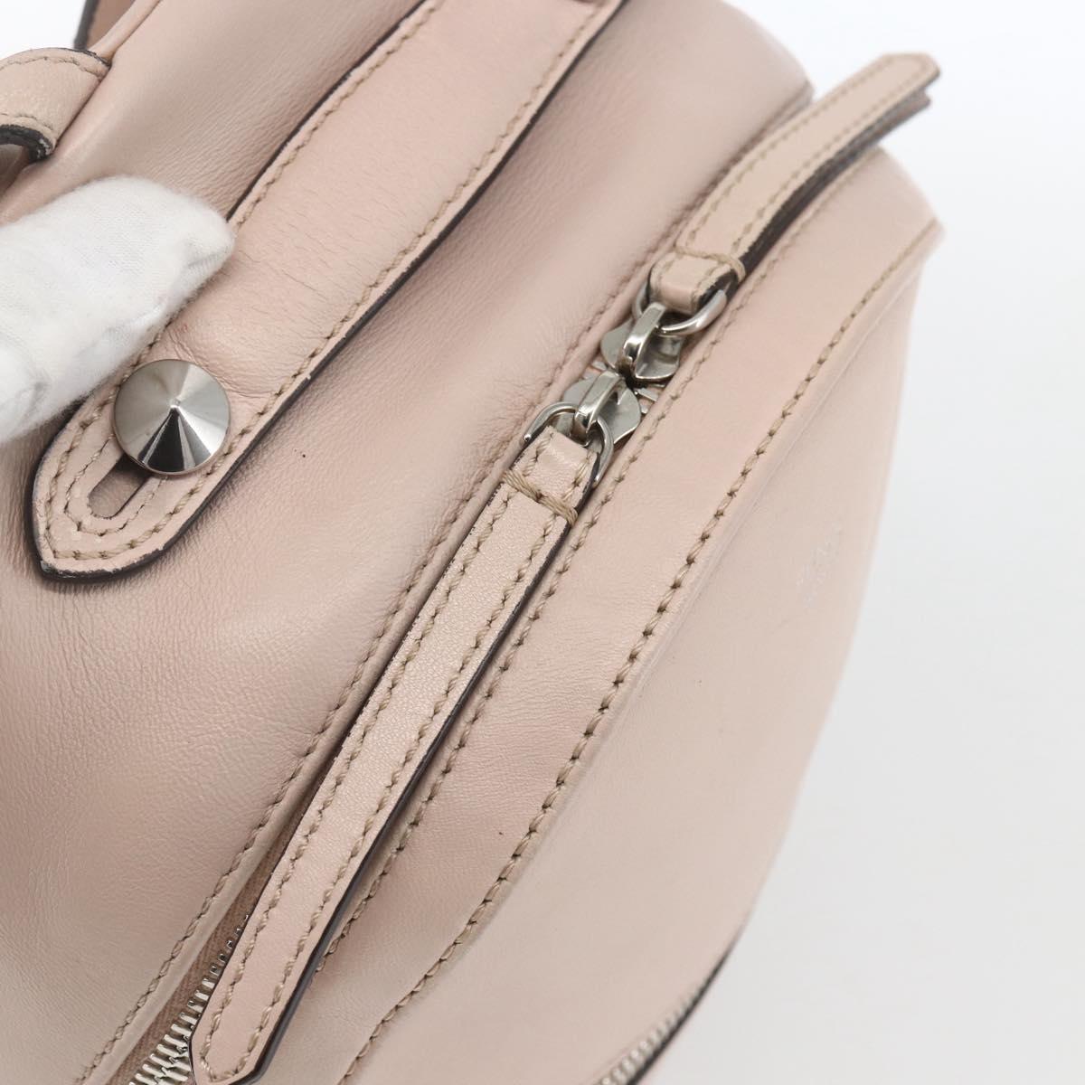 FENDI By The Way Backpack Leather Beige Silver Auth ka1520M