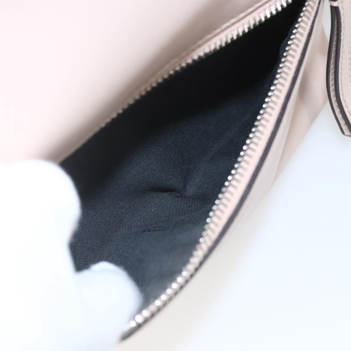 FENDI By The Way Backpack Leather Beige Silver Auth ka1520M