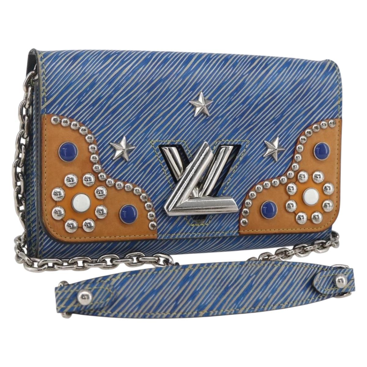 LOUIS VUITTON Epi Denim Twist MM Shoulder Bag Blue M50271 LV Auth ka1523SAM
