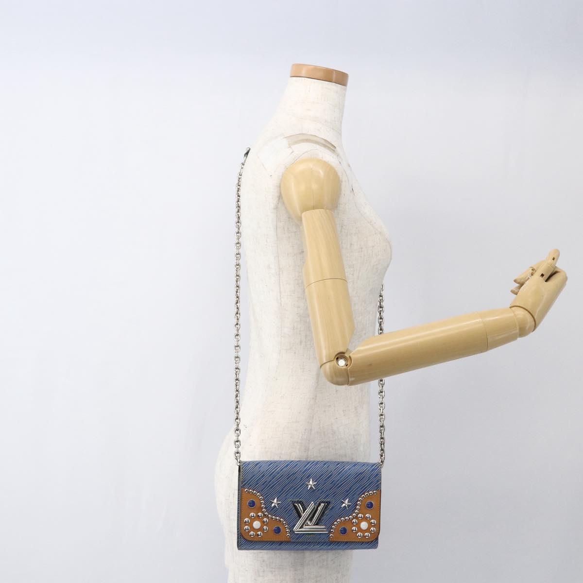 LOUIS VUITTON Epi Denim Twist MM Shoulder Bag Blue M50271 LV Auth ka1523SAM