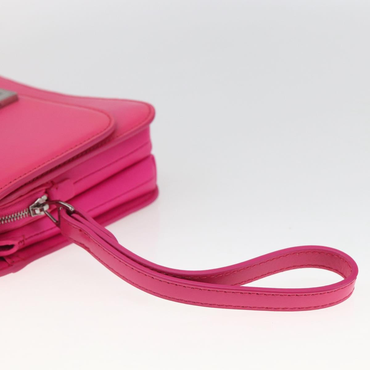 BALENCIAGA Shoulder Bag Leather Pink Silver 592898 Auth ka1527V