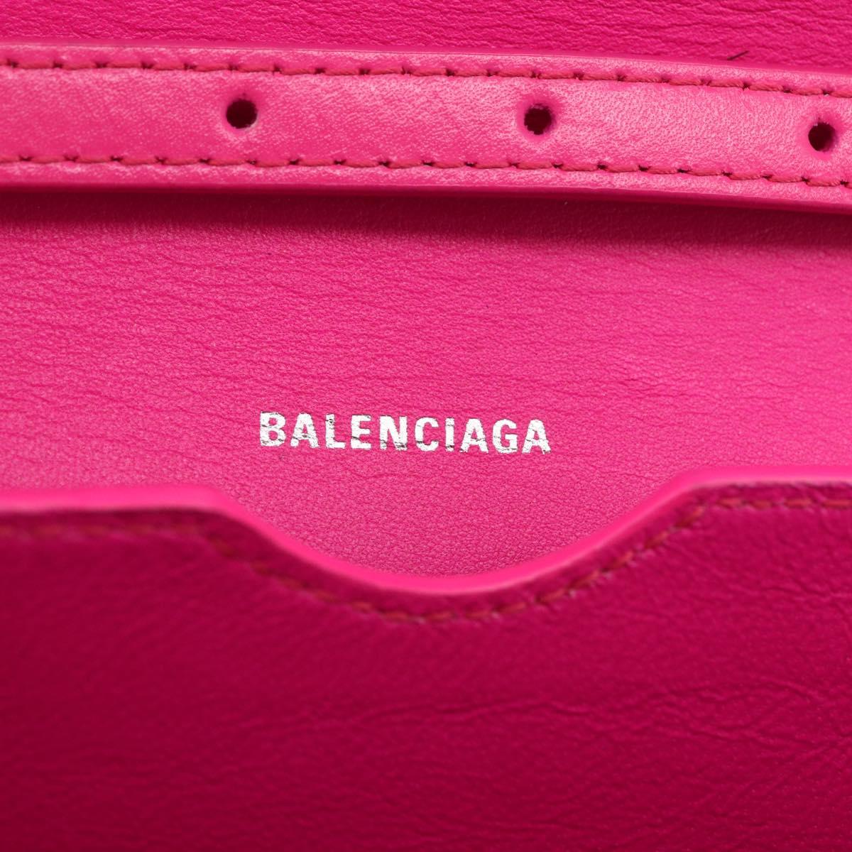 BALENCIAGA Shoulder Bag Leather Pink Silver 592898 Auth ka1527V