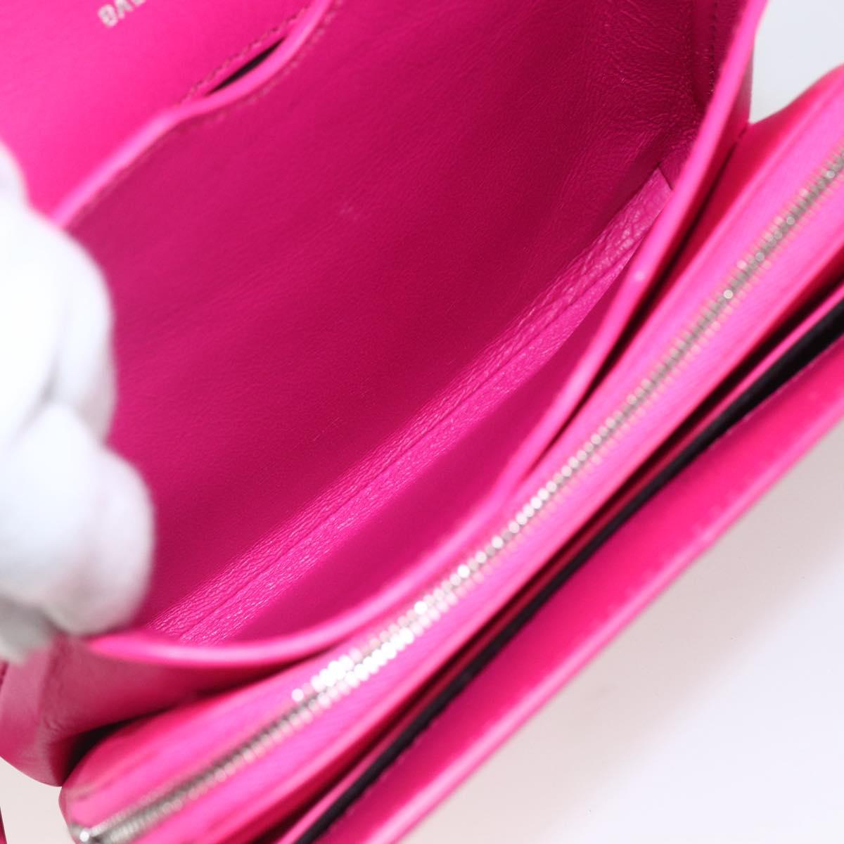 BALENCIAGA Shoulder Bag Leather Pink Silver 592898 Auth ka1527V