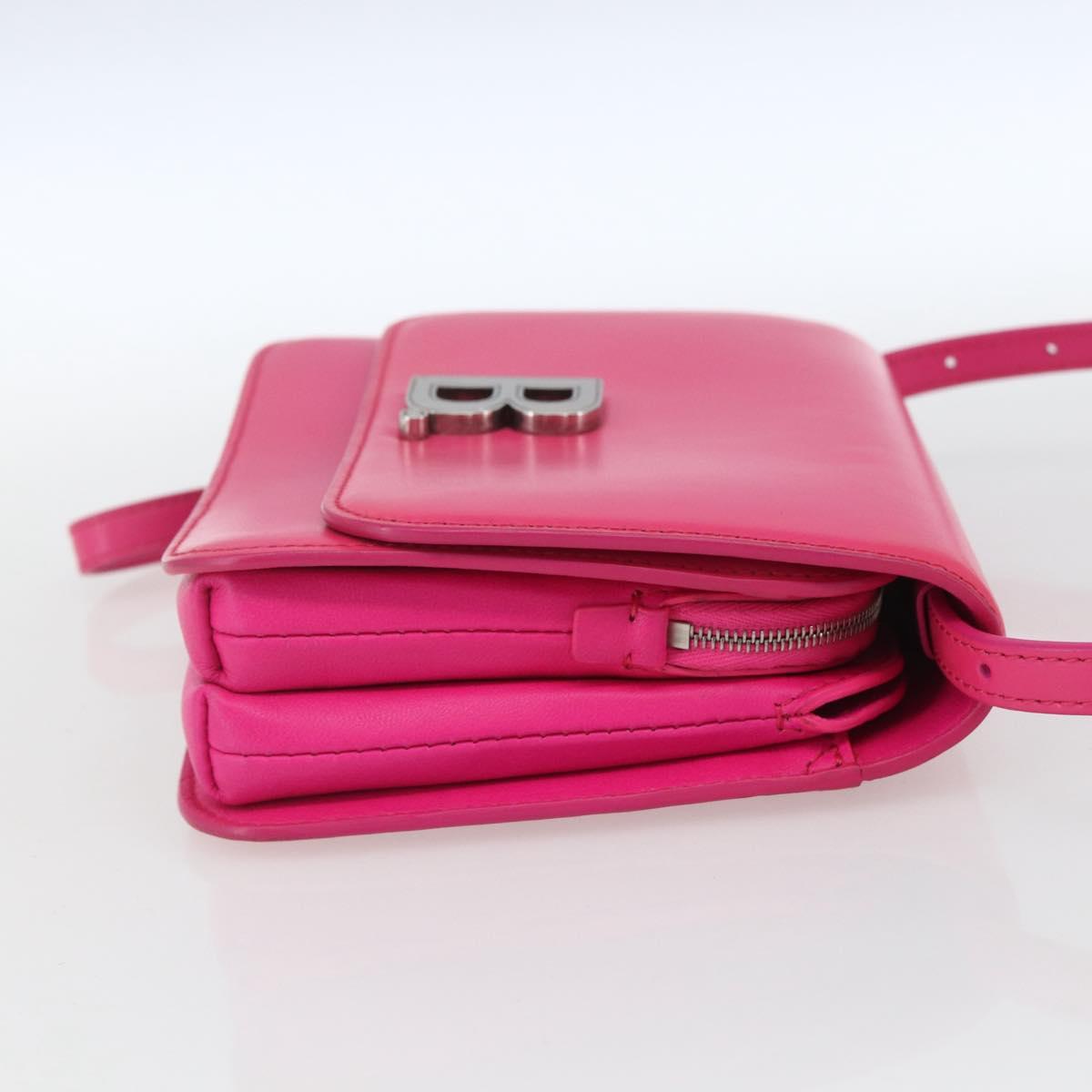 BALENCIAGA Shoulder Bag Leather Pink Silver 592898 Auth ka1527V