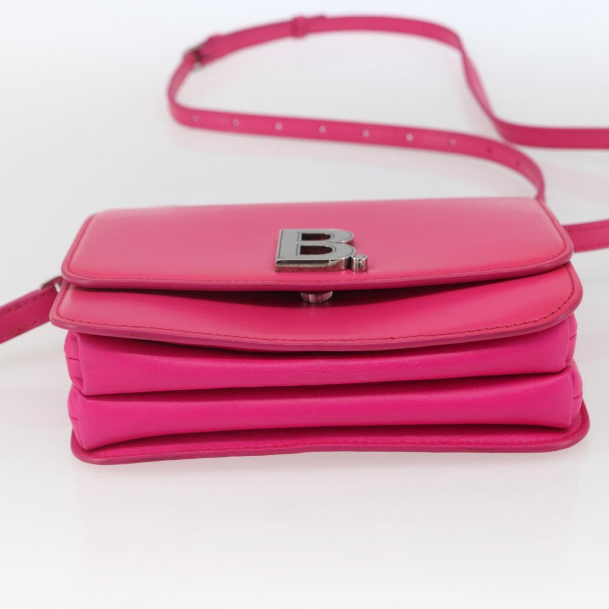 BALENCIAGA Shoulder Bag Leather Pink Silver 592898 Auth ka1527V