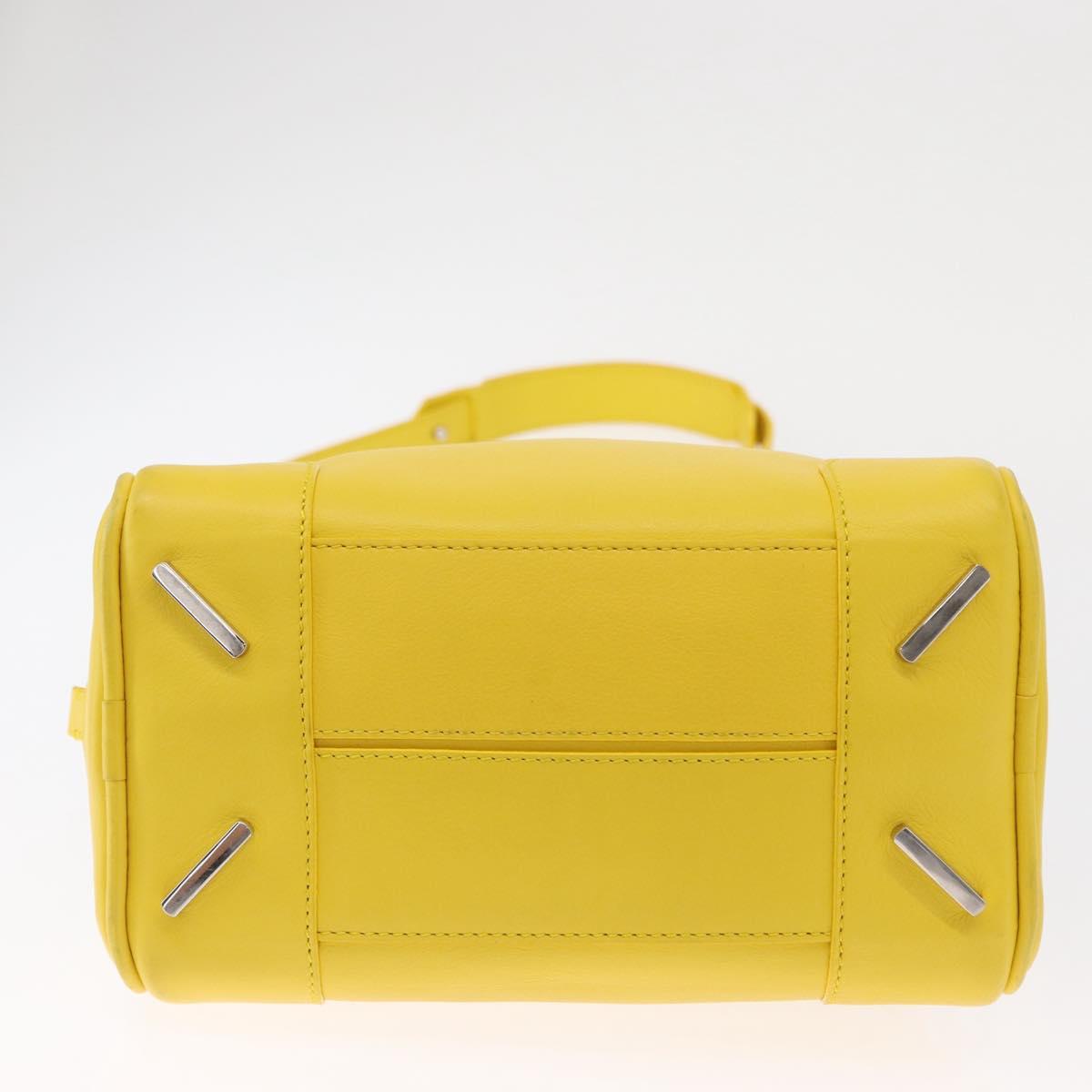 LOEWE Hand Bag Leather 2way Yellow Silver Auth ka1544V