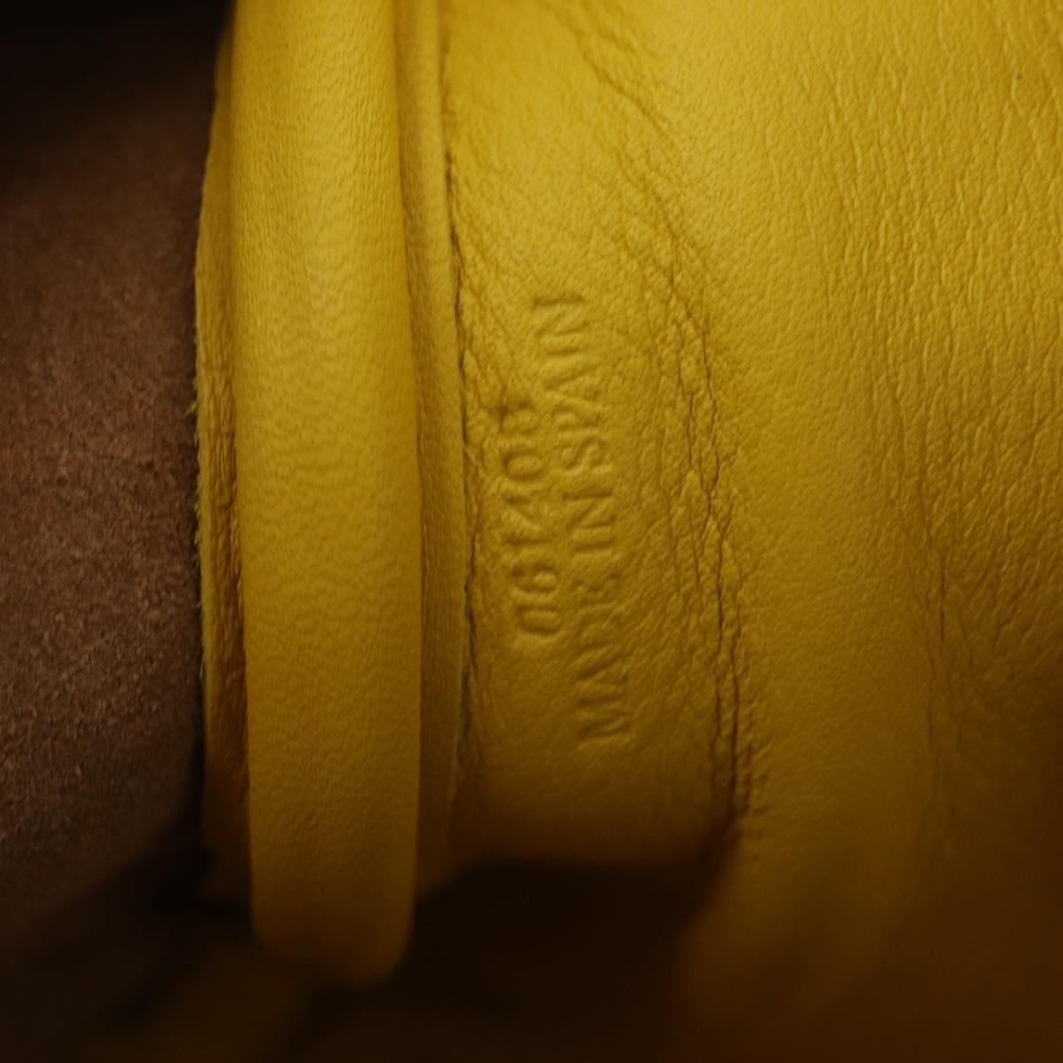 LOEWE Hand Bag Leather 2way Yellow Silver Auth ka1544V