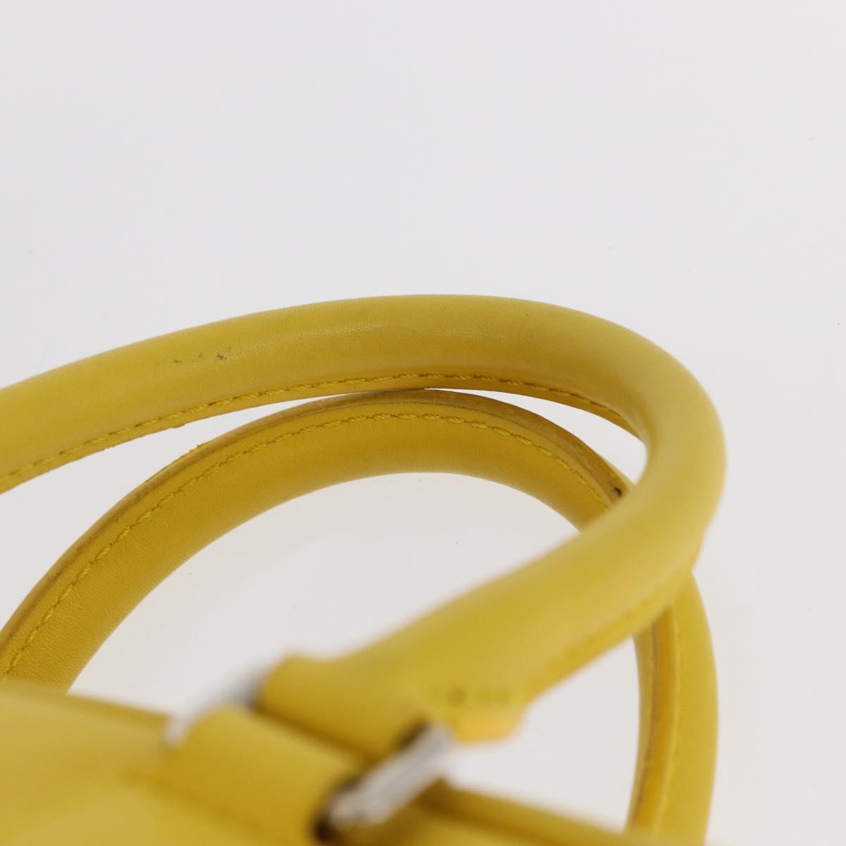 LOEWE Hand Bag Leather 2way Yellow Silver Auth ka1544V