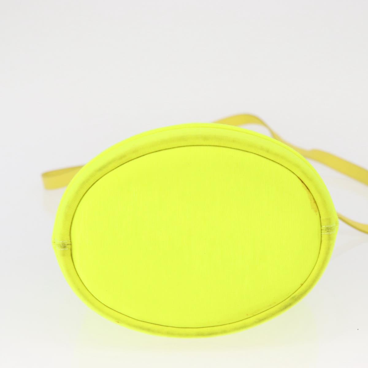 Christian Dior Shoulder Bag Canvas LIme Green Silver Auth ka1545M