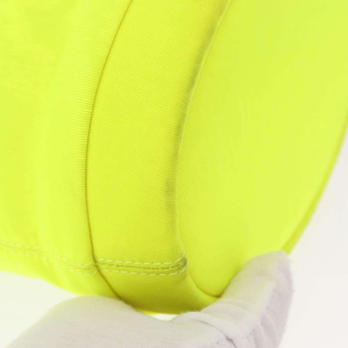 Christian Dior Shoulder Bag Canvas LIme Green Silver Auth ka1545M