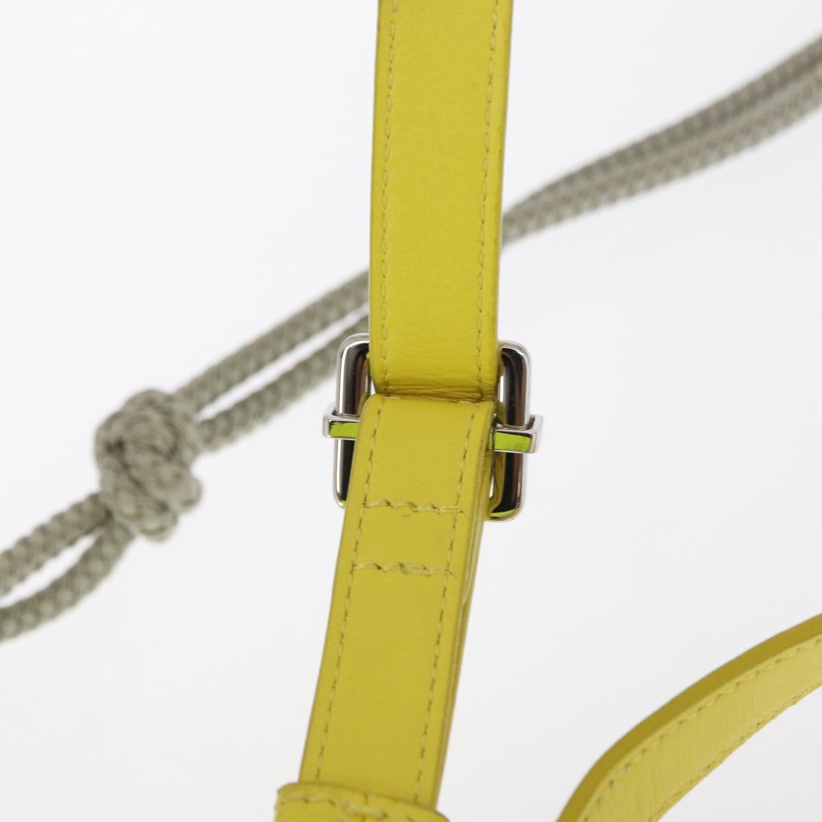 Christian Dior Shoulder Bag Canvas LIme Green Silver Auth ka1545M