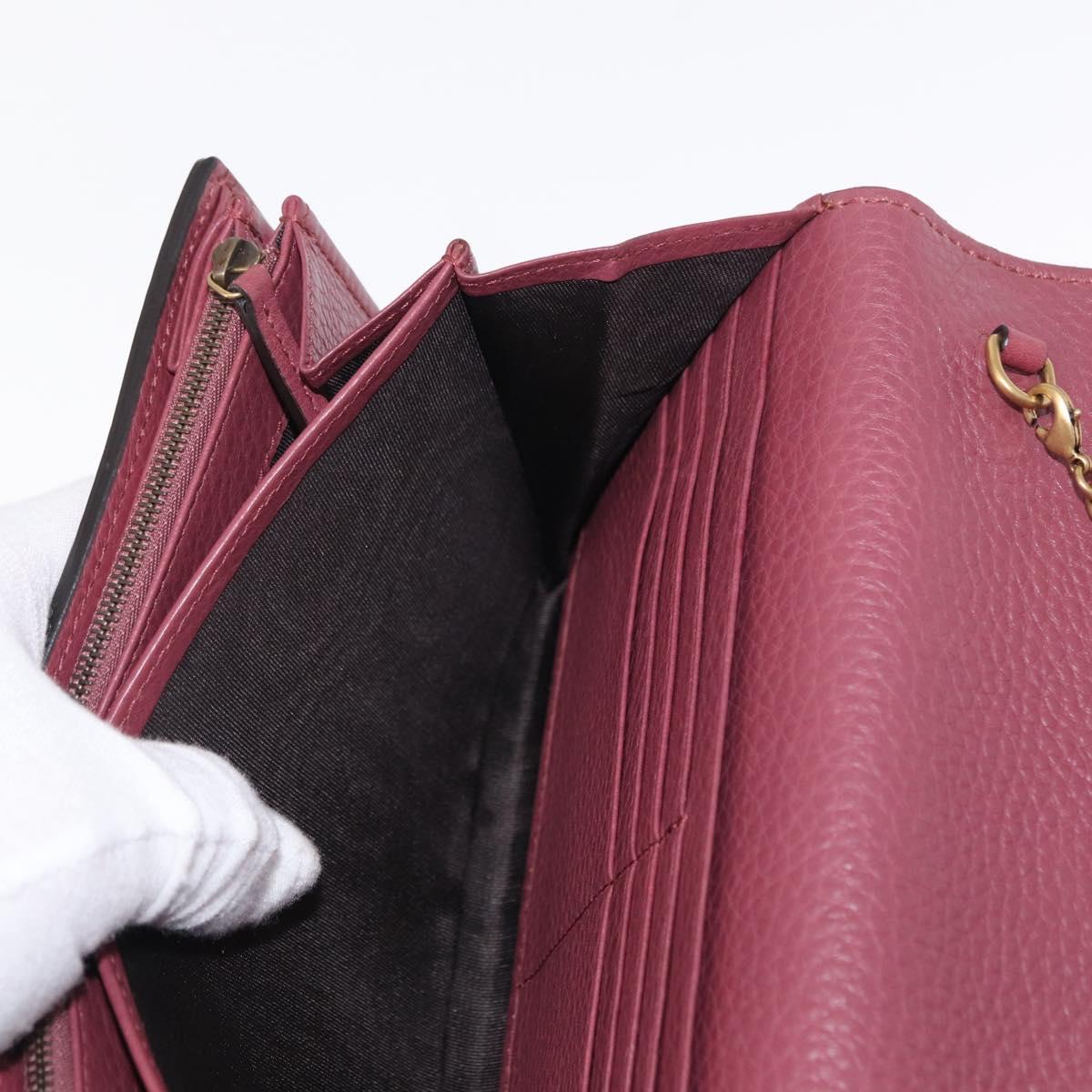GUCCI GG Marmont Chain Shoulder Bag Leather Pink Gold 401232 Auth ka1546SAV