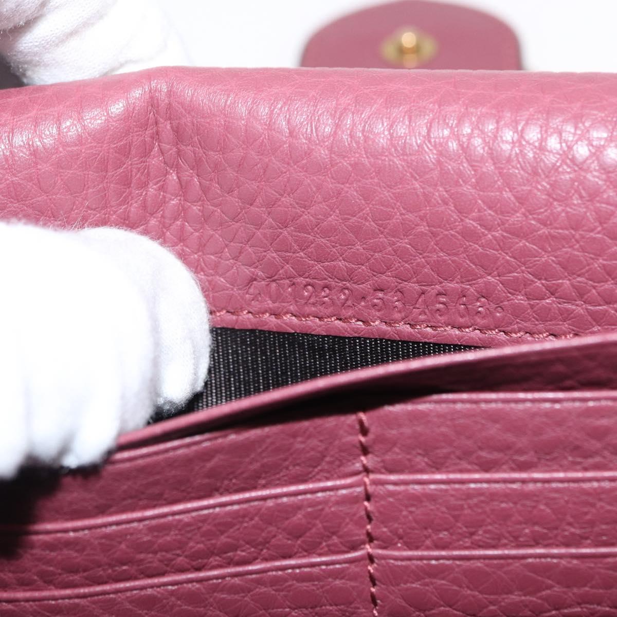 GUCCI GG Marmont Chain Shoulder Bag Leather Pink Gold 401232 Auth ka1546SAV
