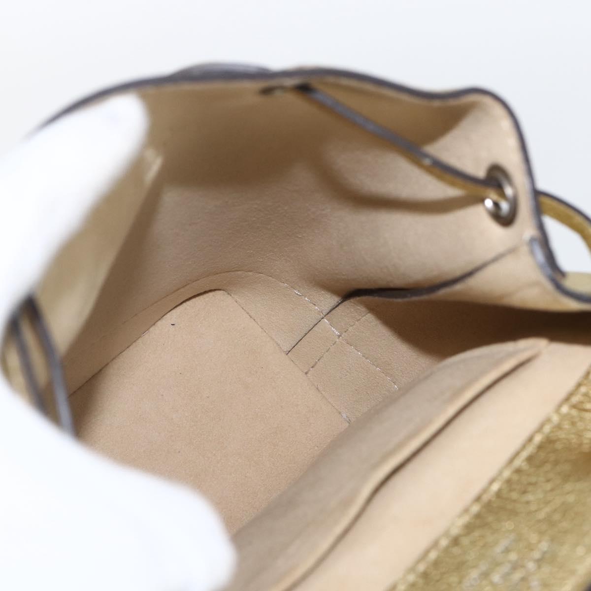 LOUIS VUITTON Rock Me Backpack Leather Gold Tone M54575 LV Auth ka1551M