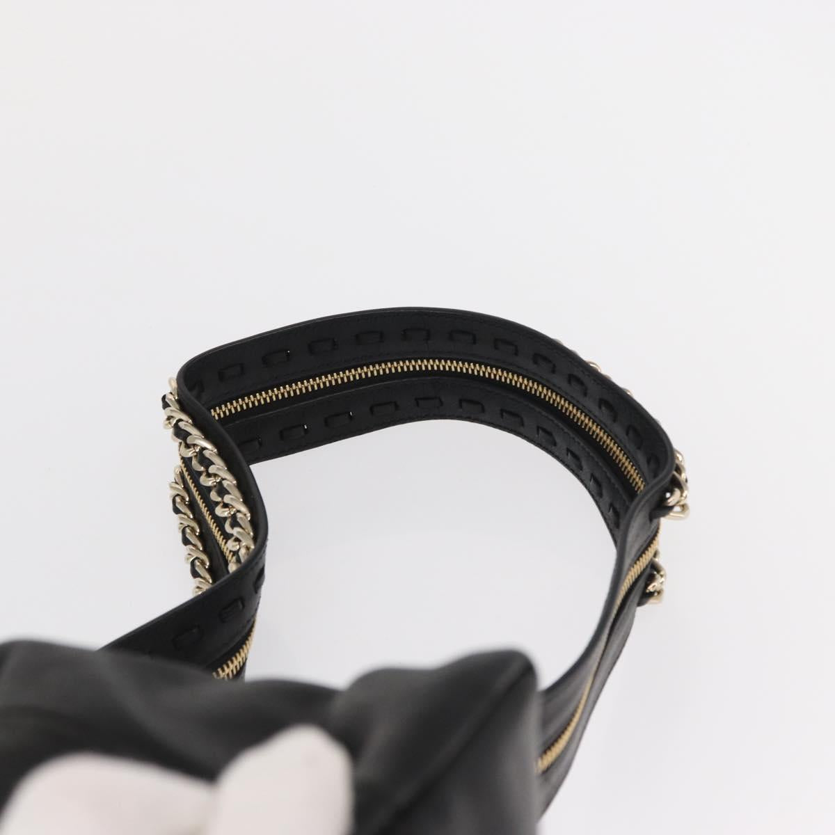 Jimmy Choo Studs Backpack Leather Black Gold Auth ka1552