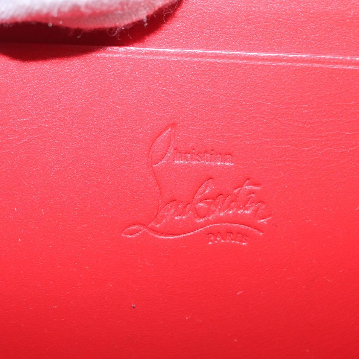 Christian Louboutin Studs Panettone Coin Purse Leather Black Auth ka1561M