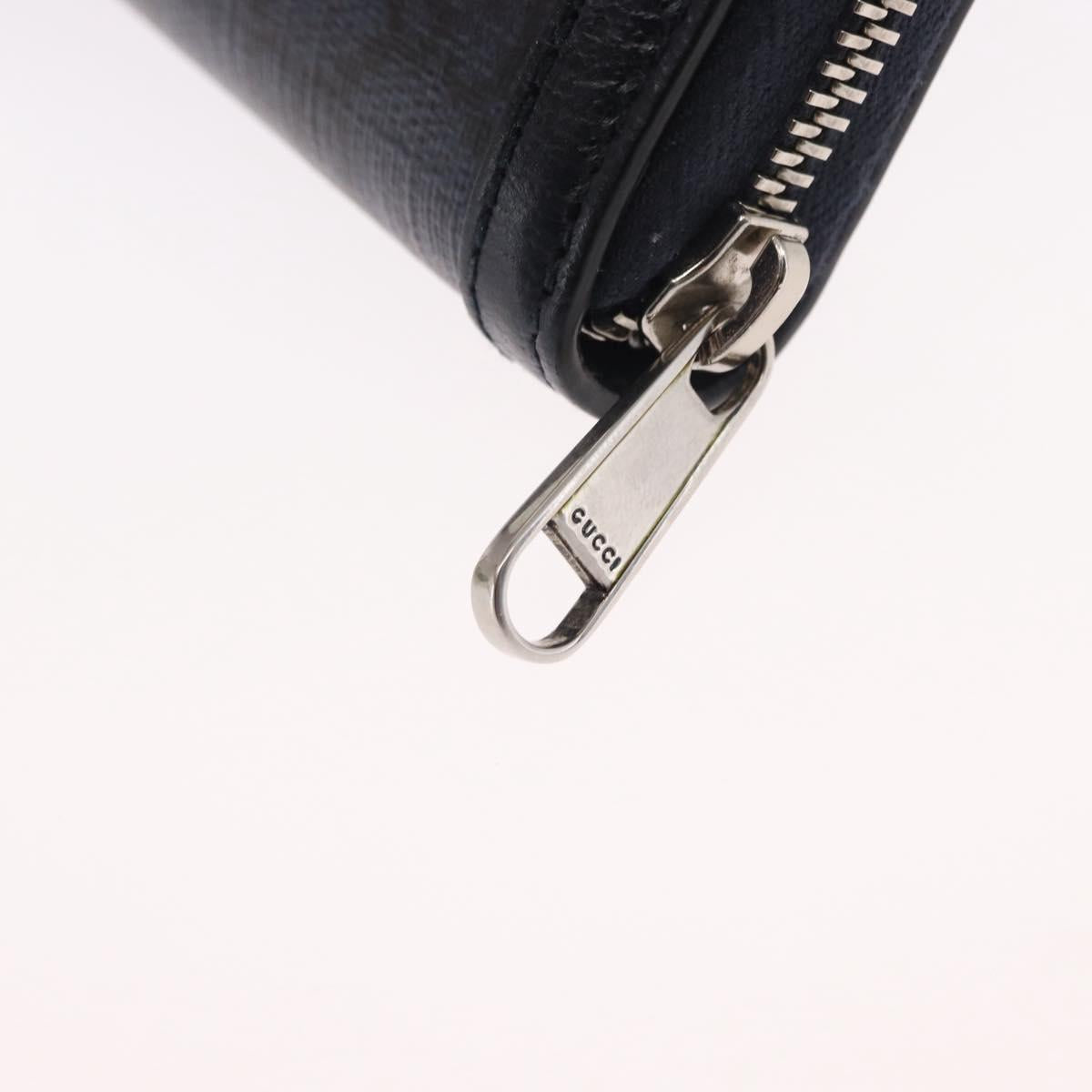 GUCCI GG Marmont GG Supreme Long Wallet PVC Navy 706844 Auth ka1568M
