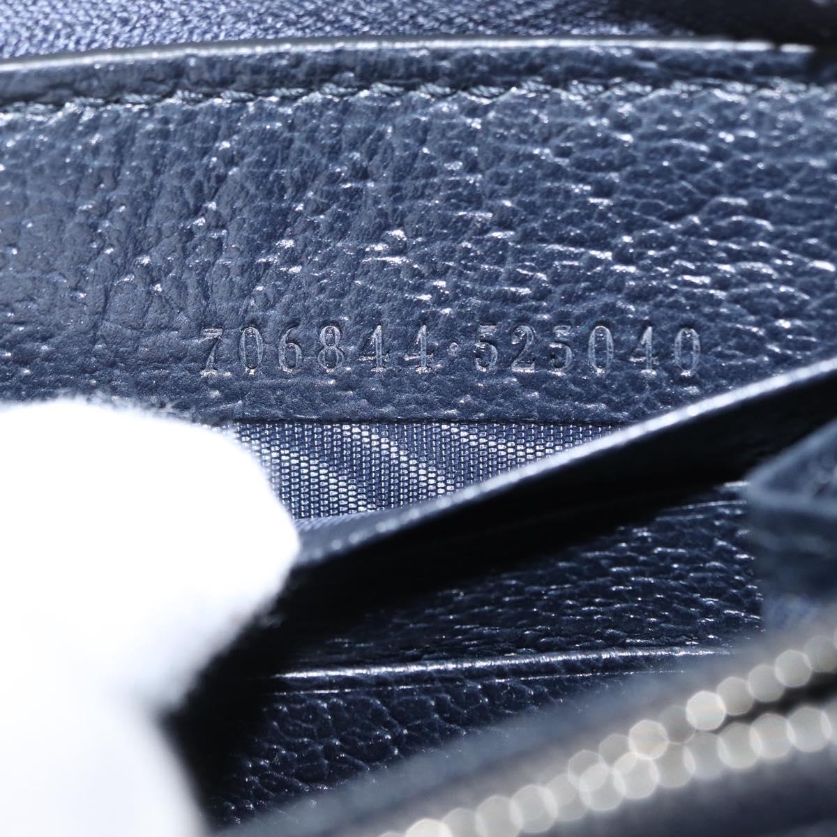 GUCCI GG Marmont GG Supreme Long Wallet PVC Navy 706844 Auth ka1568M
