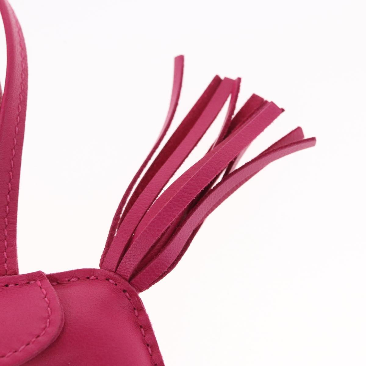 HERMES Rodeo Charm PM Charm Leather Pink Auth ka1569M