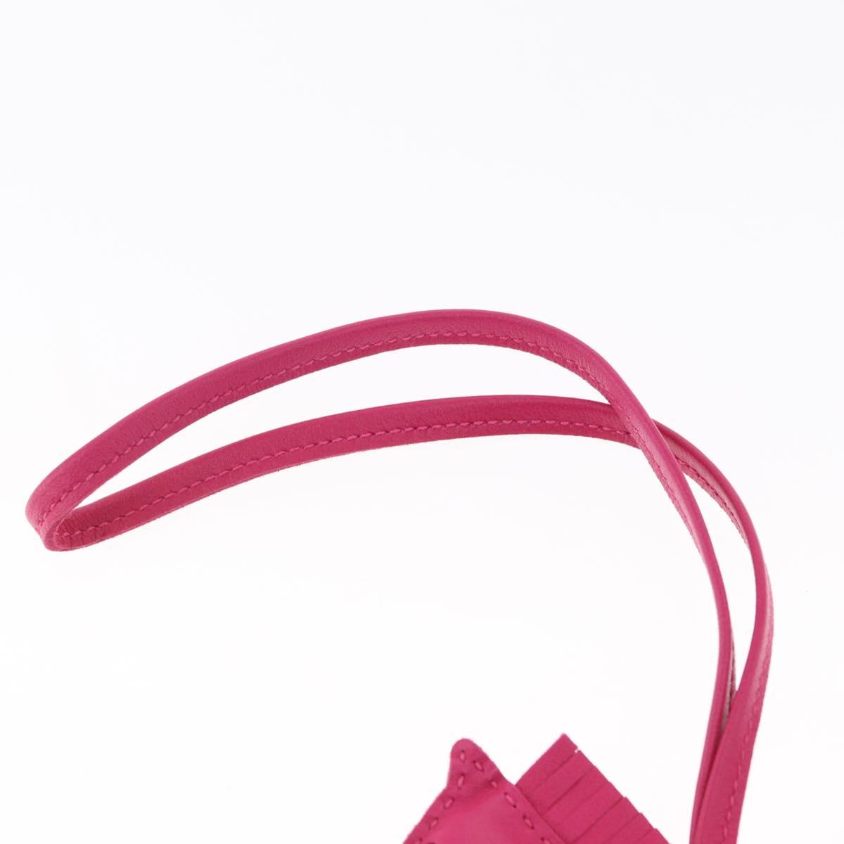 HERMES Rodeo Charm PM Charm Leather Pink Auth ka1569M