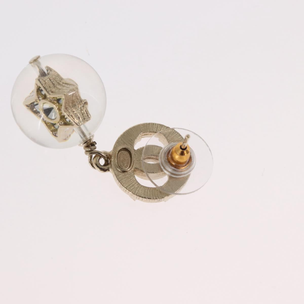 CHANEL COCO Mark Pierce Earring metal Gold CC Auth ka1574