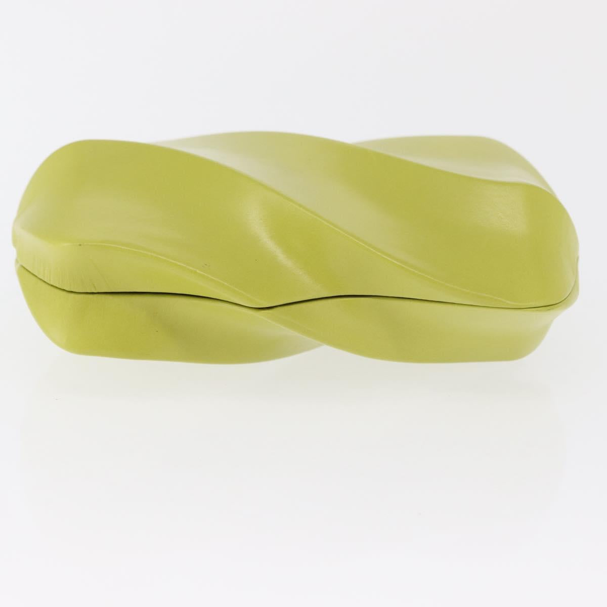 BOTTEGA VENETA Clutch Bag Leather Green Auth ka1582M