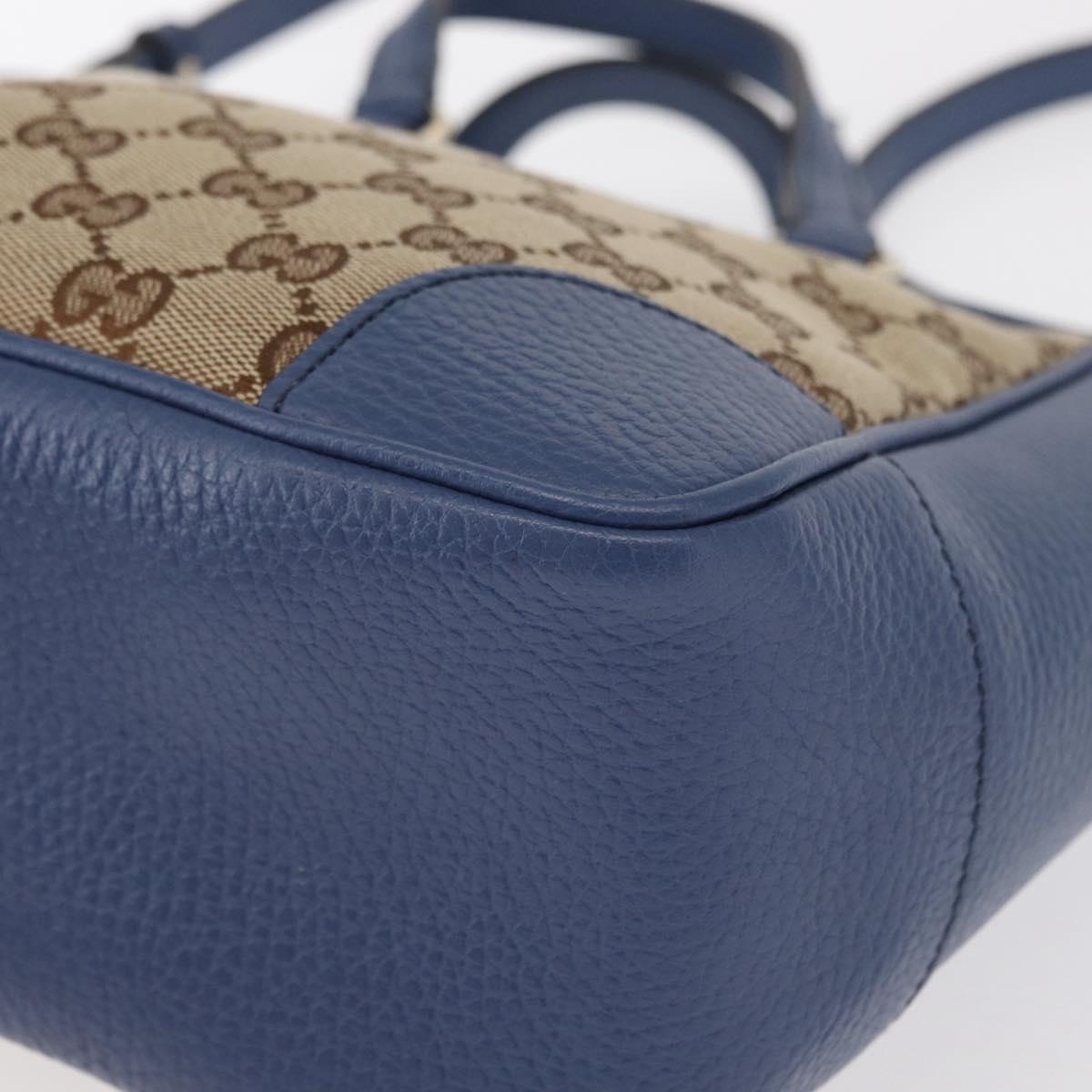 GUCCI GG Canvas Brie Hand Bag Outlet 2way Beige Gold 449241 Auth ka1584