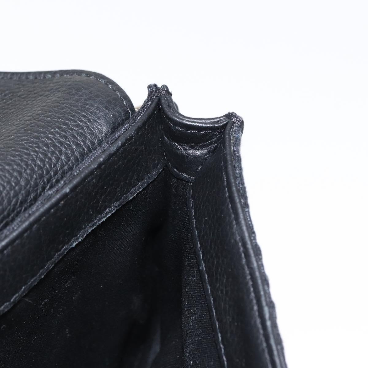 Christian Dior Oblique Trotter Canvas Saddle bag Bag Black Silver Auth ka1589M