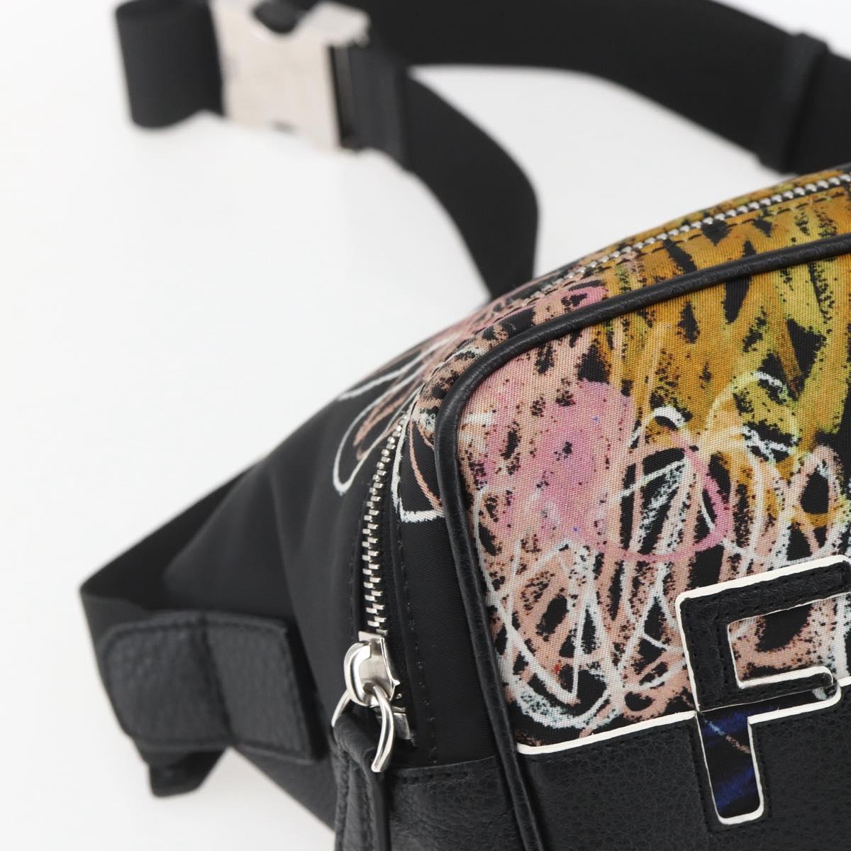 FENDI Waist bag Nylon Leather Multicolor Silver Auth ka1596SAM