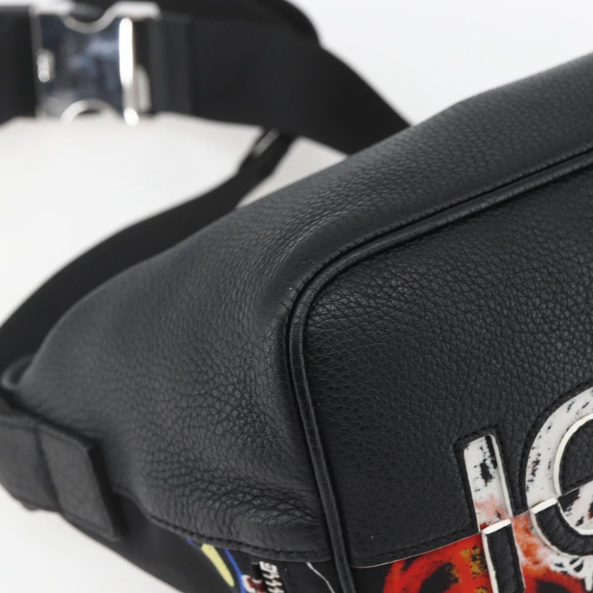 FENDI Waist bag Nylon Leather Multicolor Silver Auth ka1596SAM