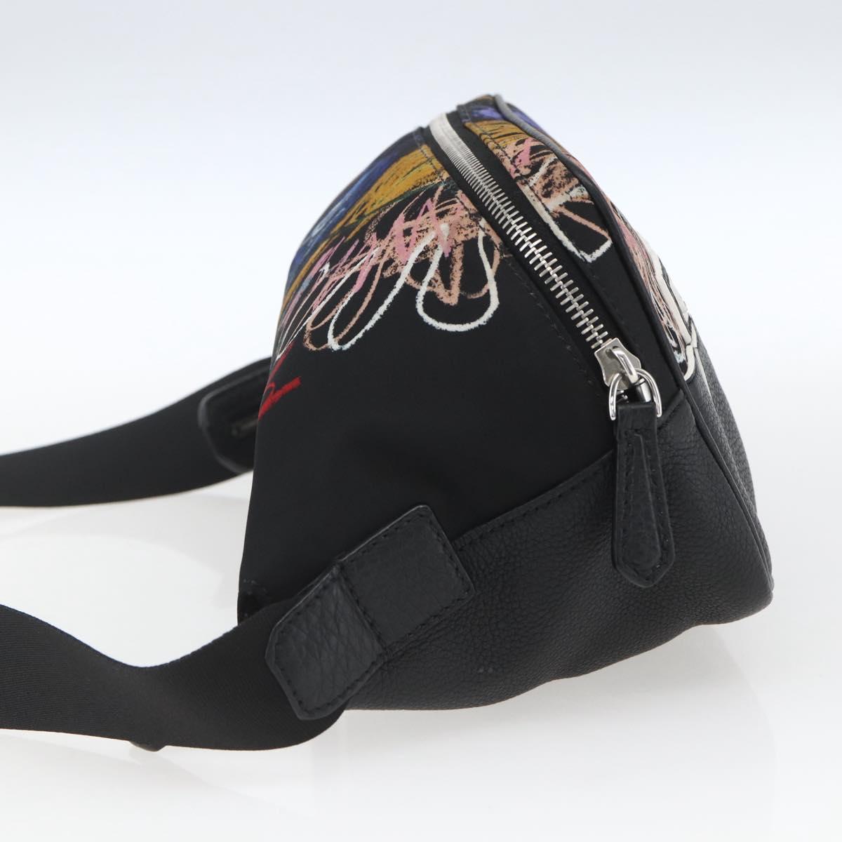 FENDI Waist bag Nylon Leather Multicolor Silver Auth ka1596SAM