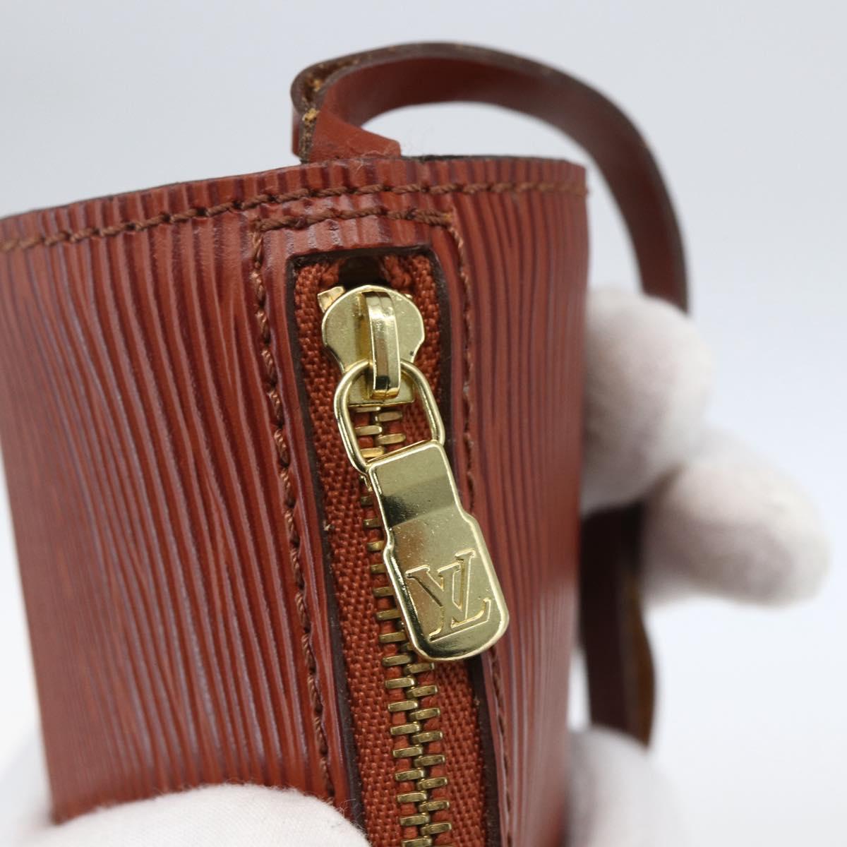 LOUIS VUITTON Epi Soufflot Pouch Accessory Pouch Brown LV Auth ka1602