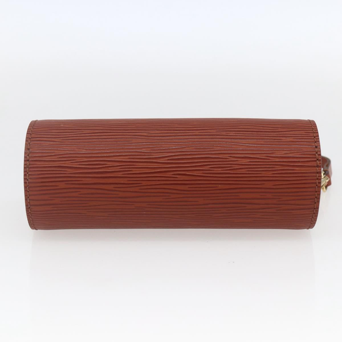 LOUIS VUITTON Epi Soufflot Pouch Accessory Pouch Brown LV Auth ka1602