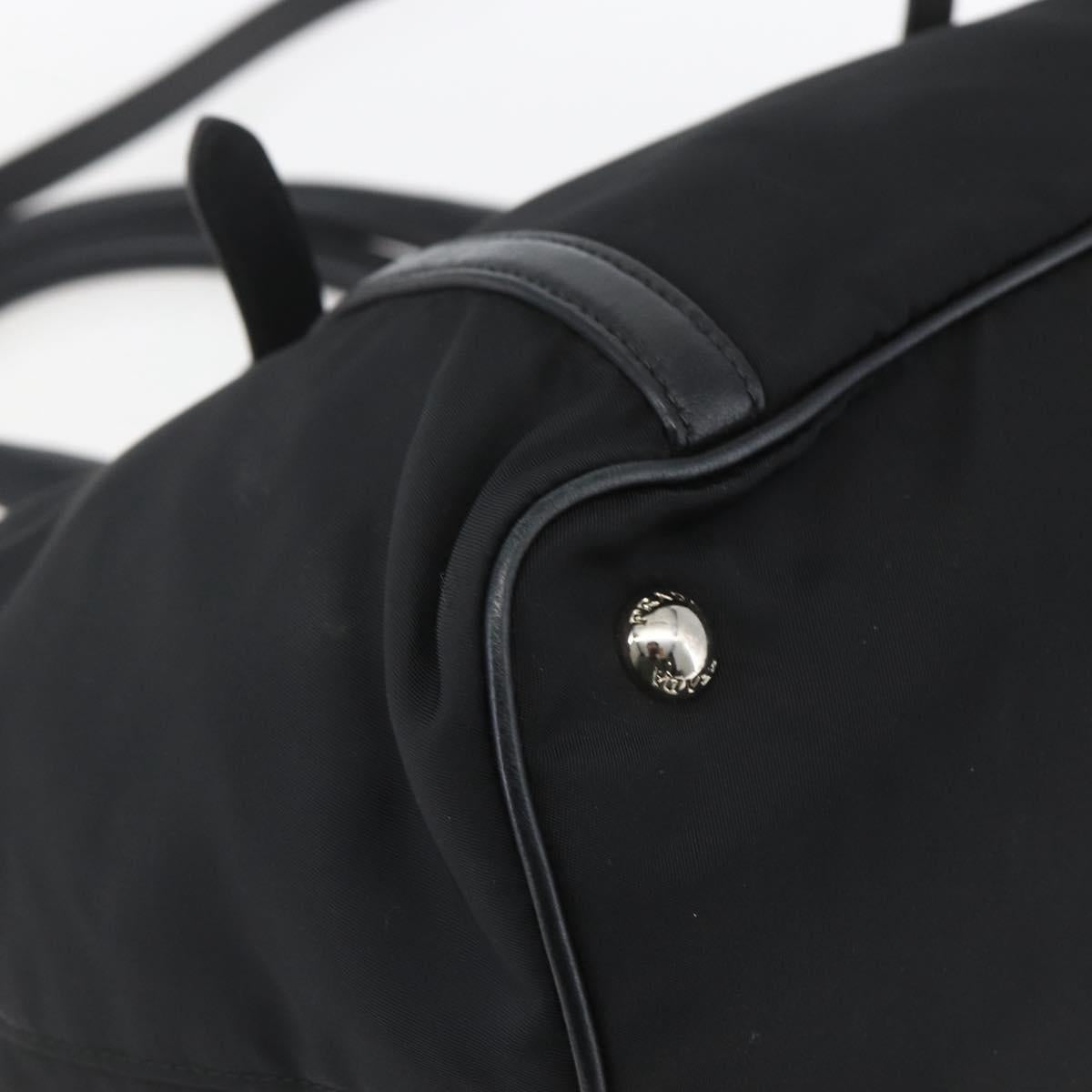 PRADA Hand Bag Nylon 2way Black Silver Auth ka1605V