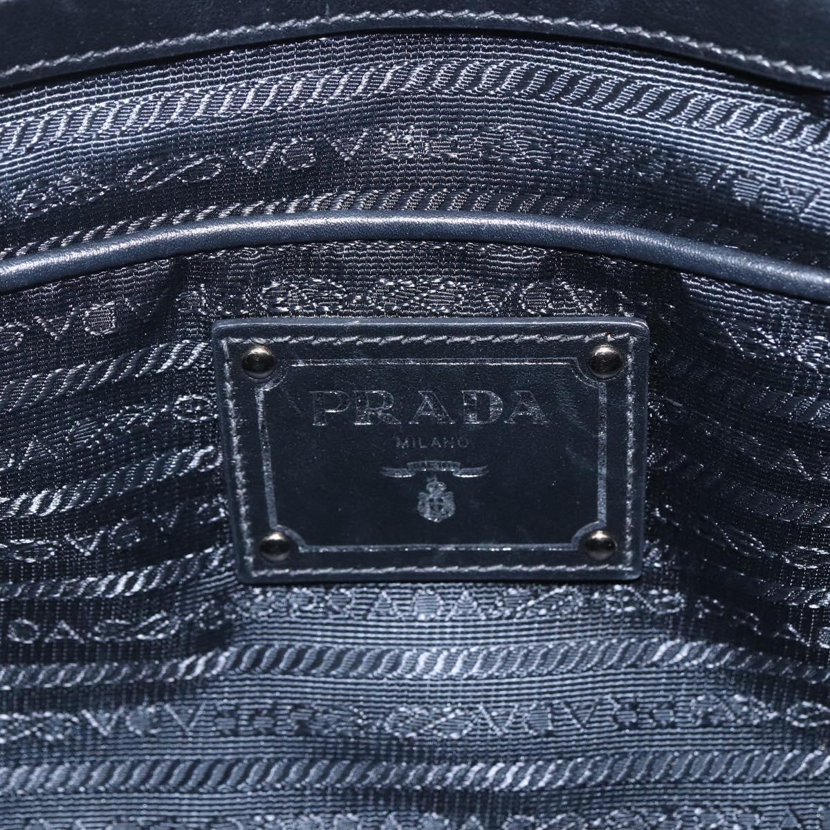 PRADA Hand Bag Nylon 2way Black Silver Auth ka1605V