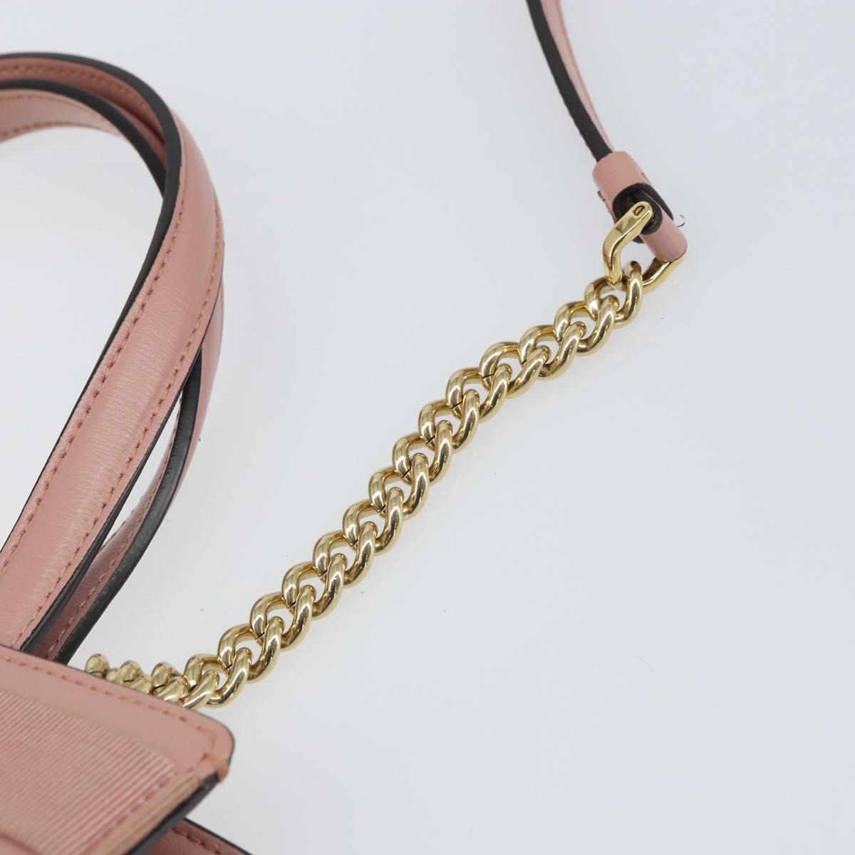 Salvatore Ferragamo Vala Hand Bag Leather 2way Pink Gold Auth ka1614
