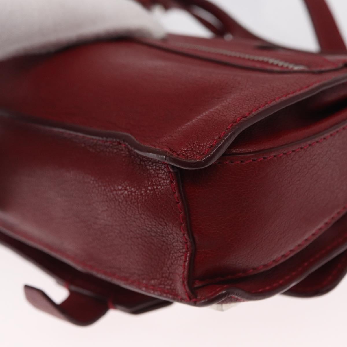 VERSACE Shoulder Bag Leather Red Silver Auth ka1616