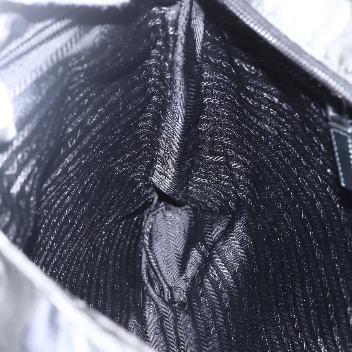 PRADA Camouflage Shoulder Bag Nylon Green Silver Auth ka1631V