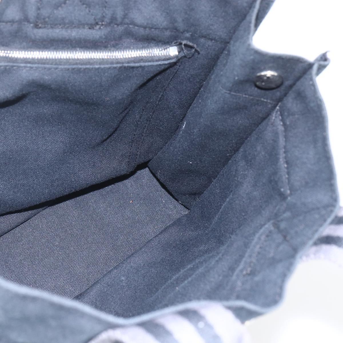 HERMES Fourre Tout PM Hand Bag Canvas Black Silver Auth ka1633