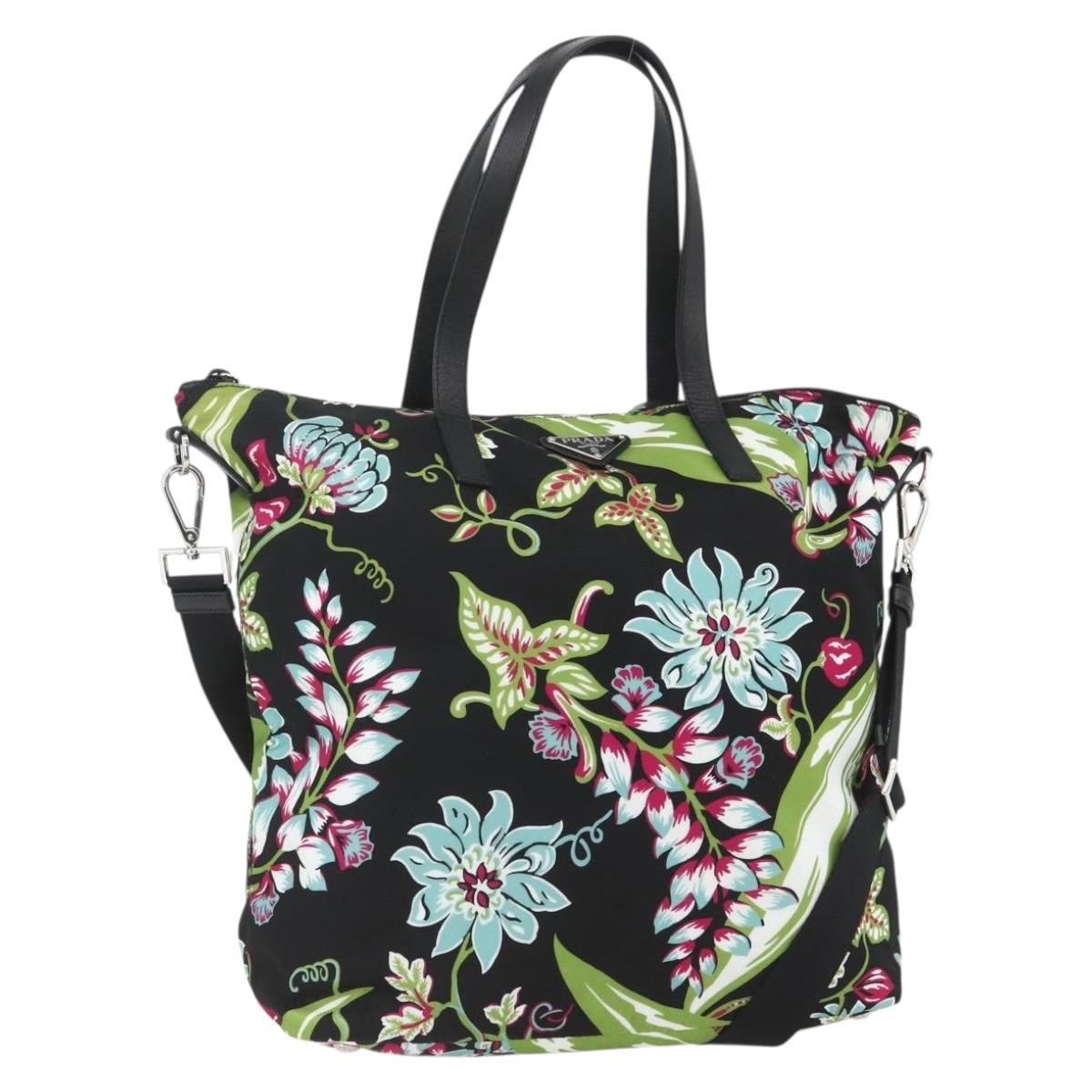 PRADA Tote Bag Nylon 2way Multicolor Silver Auth ka1634V