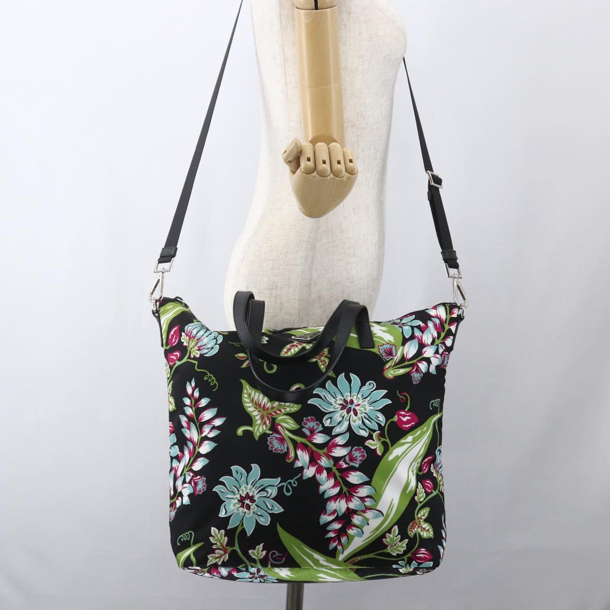 PRADA Tote Bag Nylon 2way Multicolor Silver Auth ka1634V