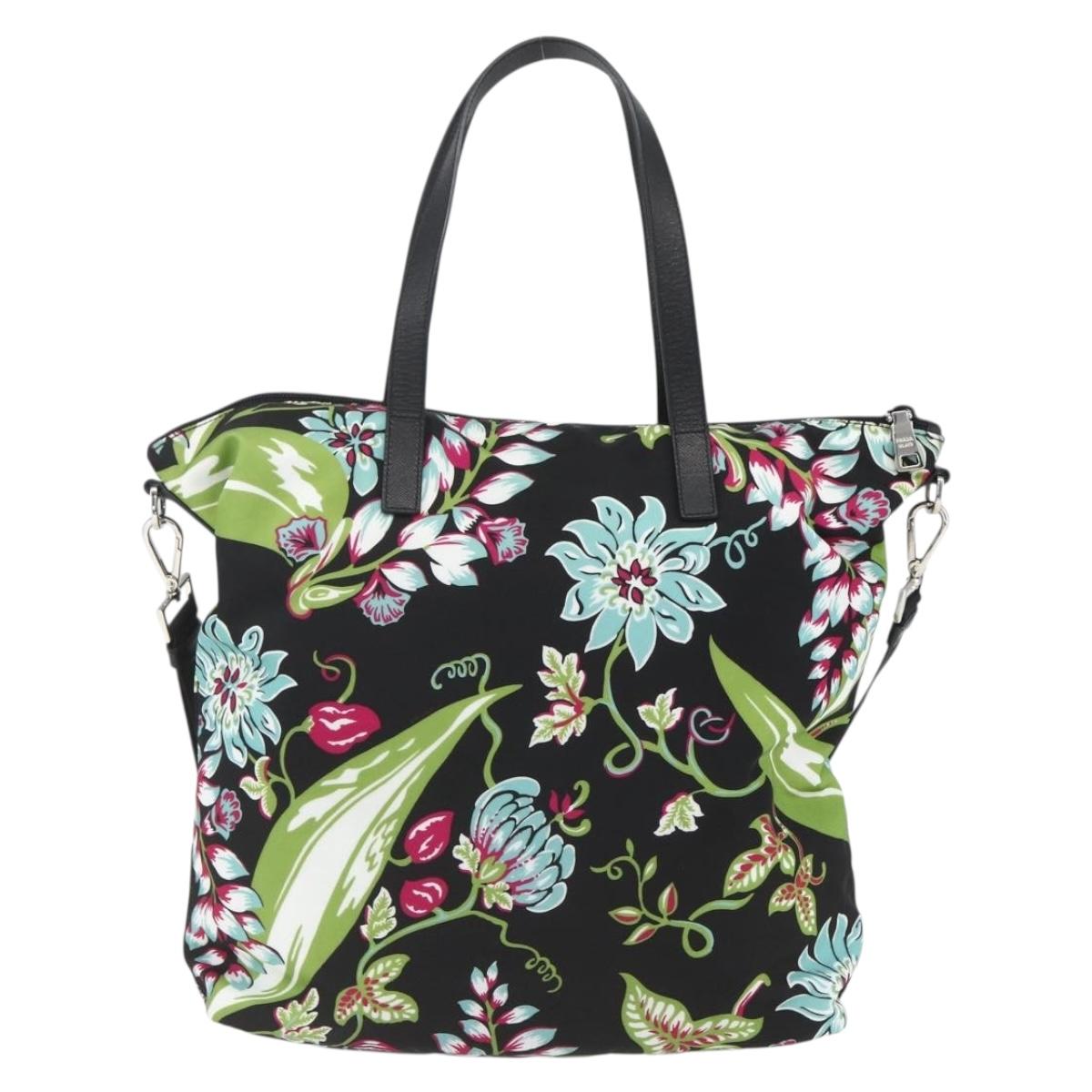 PRADA Tote Bag Nylon 2way Multicolor Silver Auth ka1634V