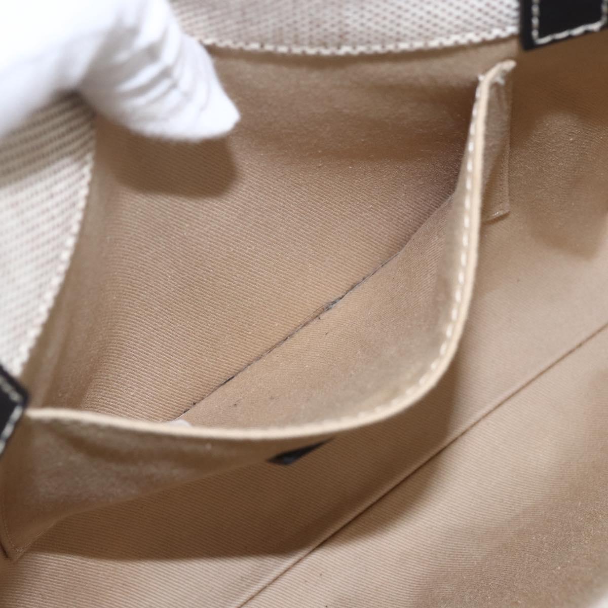 Chloe Woody Small Hand Bag Canvas Beige Auth ka1636V