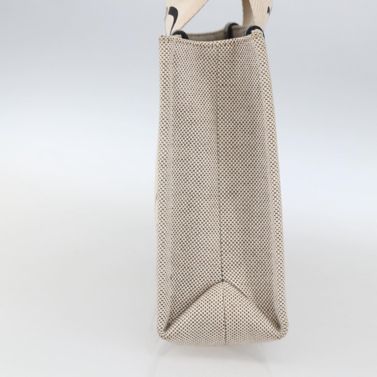 Chloe Woody Small Hand Bag Canvas Beige Auth ka1636V