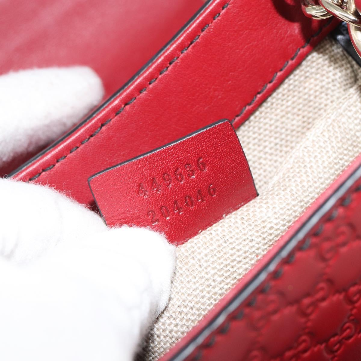 GUCCI Horsebit Micro GG Canvas Emily Bag Leather Outlet Red 449636 Auth ka1651
