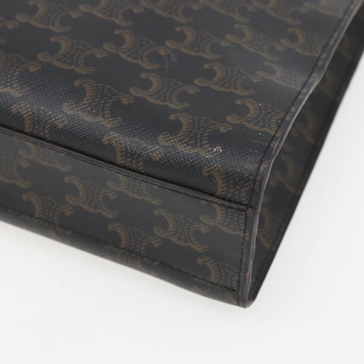 CELINE Triomphe Vertical Cabas Tote Bag PVC 2way Brown Auth ka1656SAM