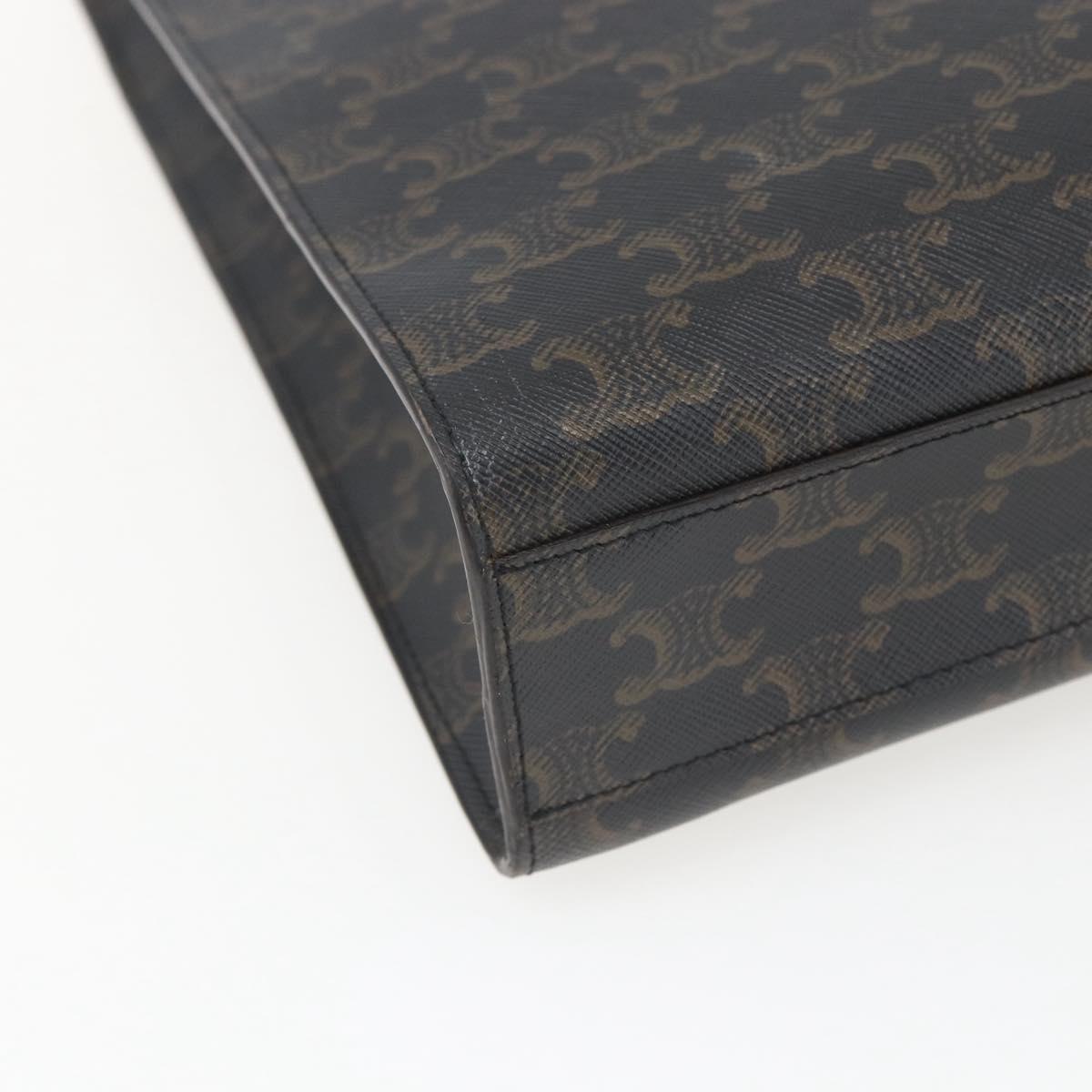 CELINE Triomphe Vertical Cabas Tote Bag PVC 2way Brown Auth ka1656SAM