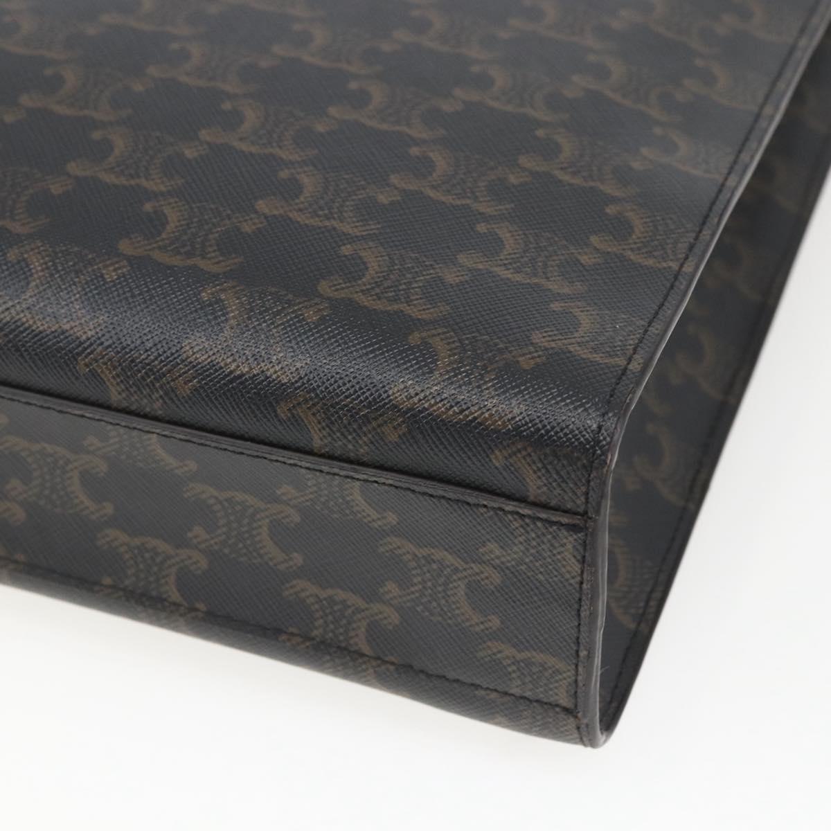 CELINE Triomphe Vertical Cabas Tote Bag PVC 2way Brown Auth ka1656SAM