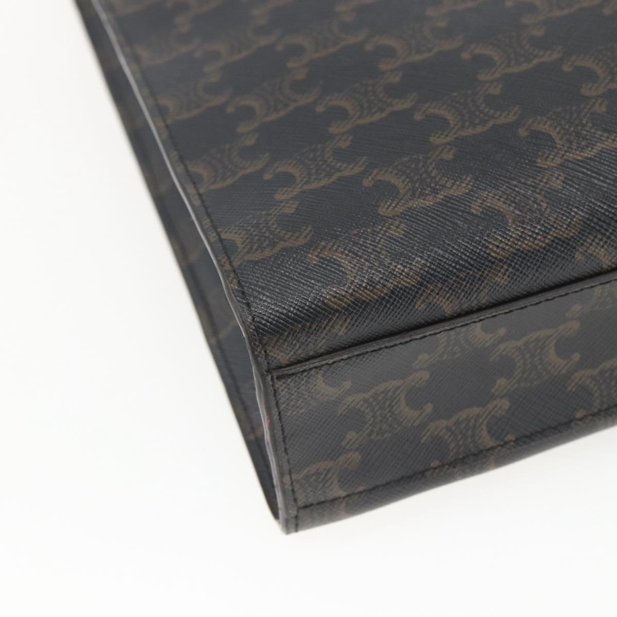 CELINE Triomphe Vertical Cabas Tote Bag PVC 2way Brown Auth ka1656SAM