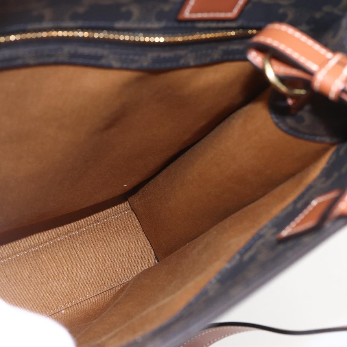 CELINE Triomphe Vertical Cabas Tote Bag PVC 2way Brown Auth ka1656SAM